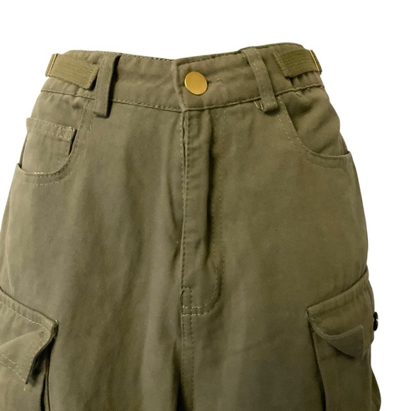 Cargo Pant Army Green SZ S Men Unisex Multi Pockets Streetwear Collegecore - Picture 3 of 7